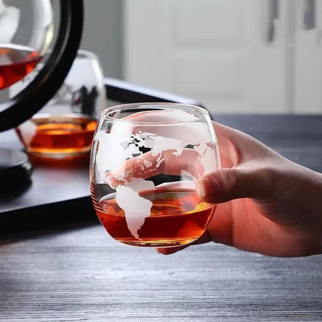 Decantador de Whisky Globo Conjunto Recipiente de Vidrio - Zenithi Hogar