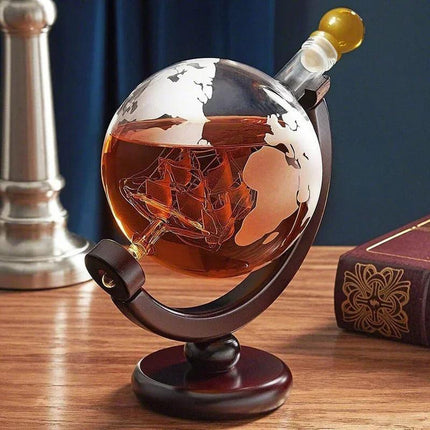 Decantador de Whisky Globo Conjunto Recipiente de Vidrio - Zenithi Hogar