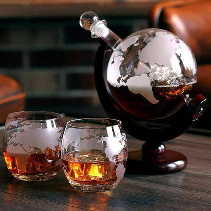 Decantador de Whisky Globo Conjunto Recipiente de Vidrio - Zenithi Hogar
