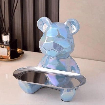 Escultura decorativa con Oso Bandeja Geométrico