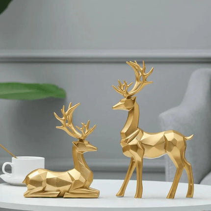 Escultura Decorativa Renos Estatua para Mesa 