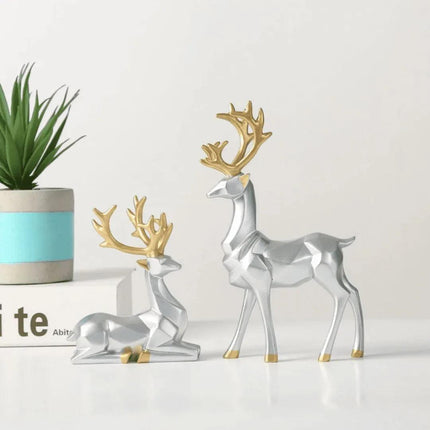 Escultura Decorativa Renos Estatua para Mesa 