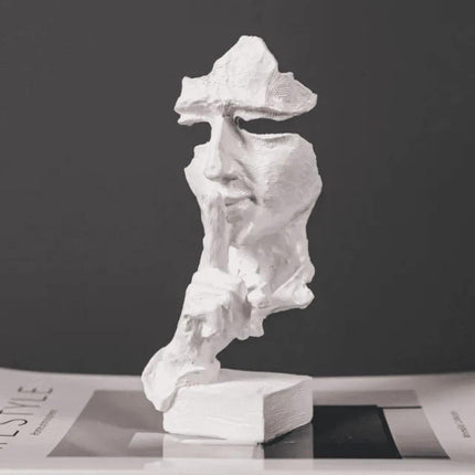 Escultura Decorativa Silencio Estátua para Mesa