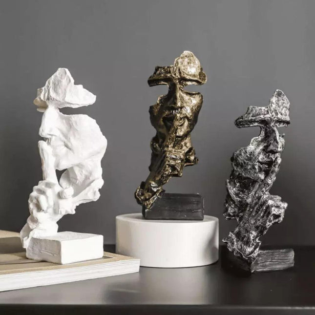 Escultura Decorativa Silencio Estátua para Mesa
