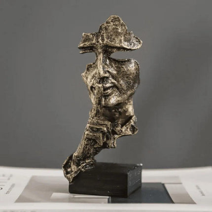 Escultura Decorativa Silencio Estátua para Mesa