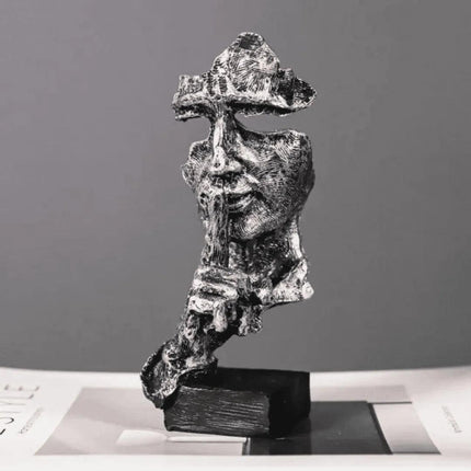 Escultura Decorativa Silencio Estátua para Mesa