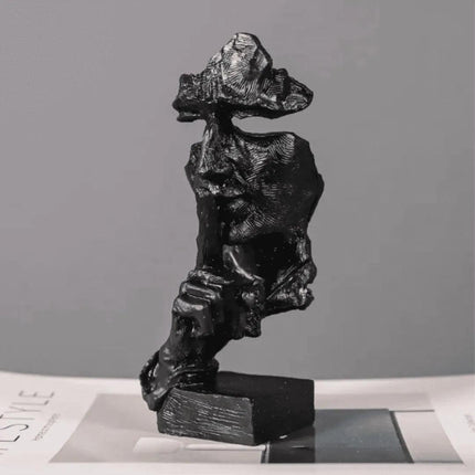 Escultura Decorativa Silencio Estátua para Mesa
