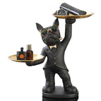 Estatua Bulldog Decorativo French Negro