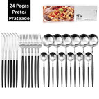 24 piezas negras/chapadas