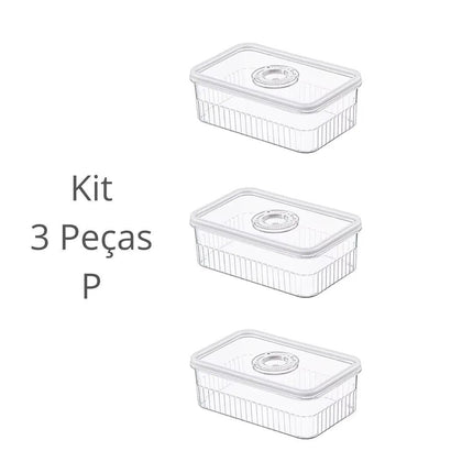 Kit 3 Organizadores de Nevera con Tapa