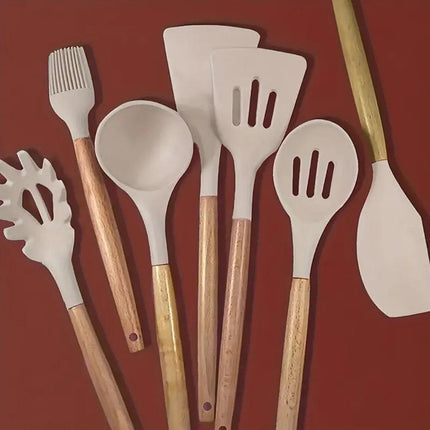 Kit de 7 utensilios de cocina de silicona antiadherentes 