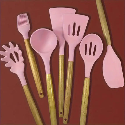 Kit de 7 utensilios de cocina de silicona antiadherentes 