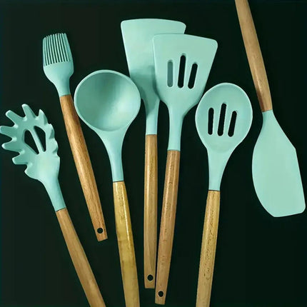 Kit de 7 utensilios de cocina de silicona antiadherentes 