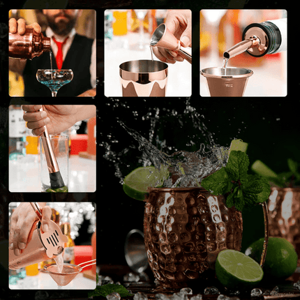 Kit Coctelera de Acero Inoxidable Bebidas Cócteles - Zenithi Hogar