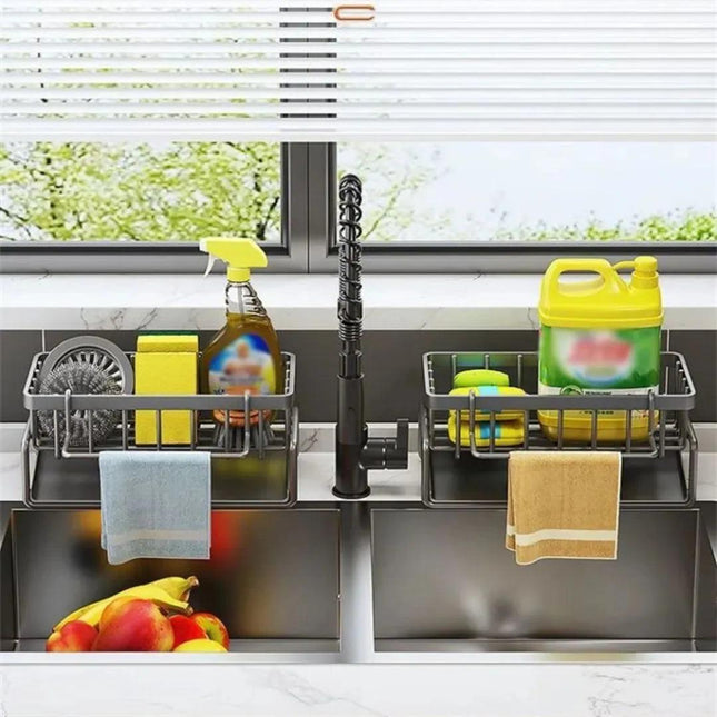 Porta Detergente y Esponja para Fregadero de Cocina 