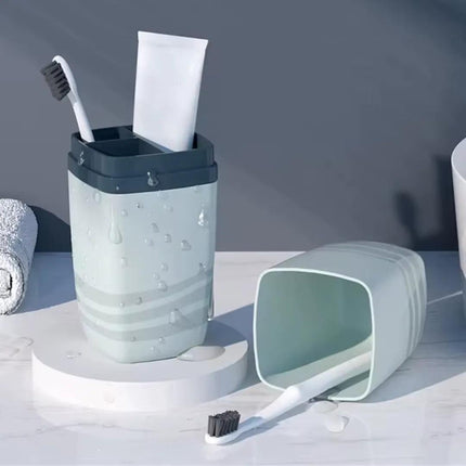 Porta Cepillo de Dientes con Tapa y Pasta para Baño