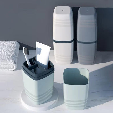 Porta Cepillo de Dientes con Tapa y Pasta para Baño