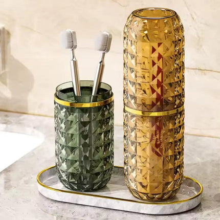 Porta Cepillo de Dientes con Tapa y Pasta para Baño de Lujo