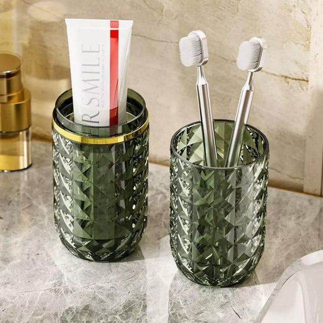 Porta Cepillo de Dientes con Tapa y Pasta para Baño de Lujo