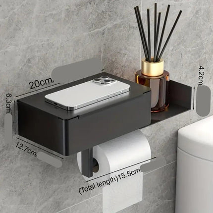 Porta Papel Higiénico de Pared Soporte con Cajón para Baño