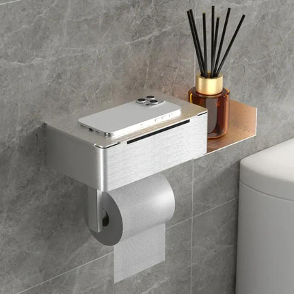 Porta Papel Higiénico de Pared Soporte con Cajón para Baño