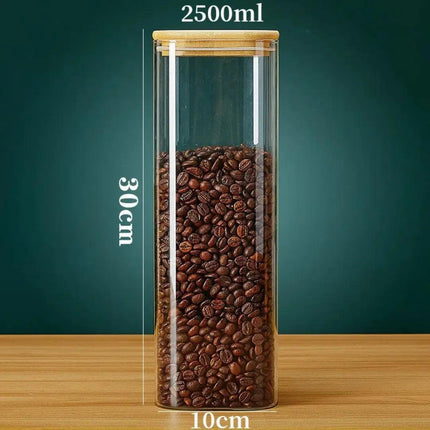 Frasco de Vidrio con Tapa de Bambú