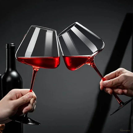 Copa de Vino Cristal Tallo Rojo - Zenithi Hogar
