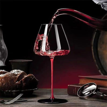 Copa de Vino Cristal Tallo Rojo - Zenithi Hogar
