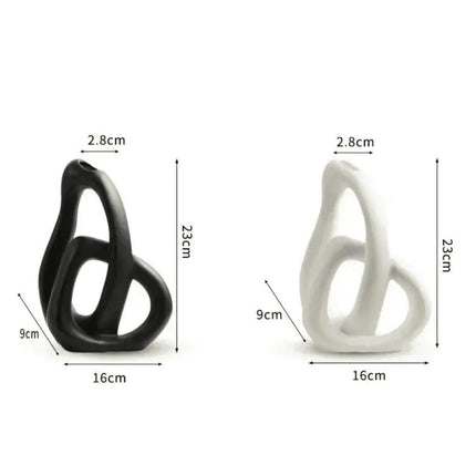 Jarrón decorativo para habitación de cerámica 2 piezas en 1