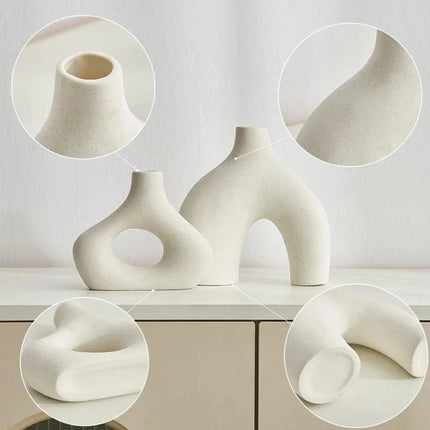 Jarrón decorativo para habitación de cerámica 2 piezas