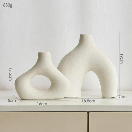 Jarrón decorativo para habitación de cerámica 2 piezas