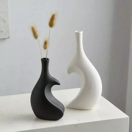 Vaso Decorativo para Sala de Ceramica Corazón 2 Piezas