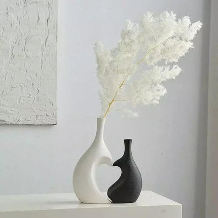 Vaso Decorativo para Sala de Ceramica Corazón 2 Piezas