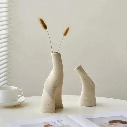Vaso Decorativo para Sala de Ceramica Espiral 2 Piezas