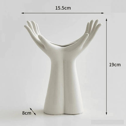 Jarrón decorativo para habitación de cerámica para mesa de mano.